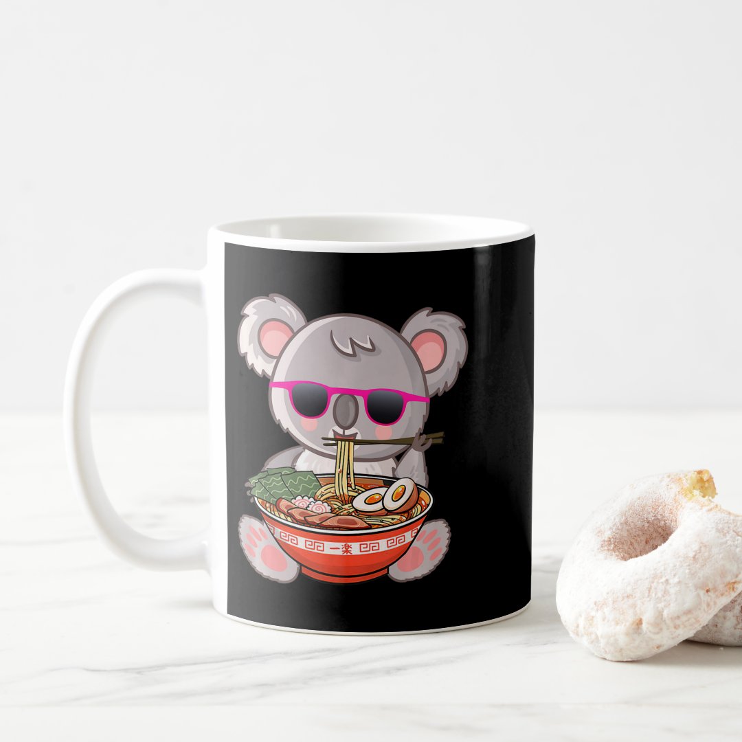 Ramen Koala Anime Otaku Japanese Noodles Gift Girl Coffee Mug Anime Kupa Bardak Modern Anime Baskılı Kupa