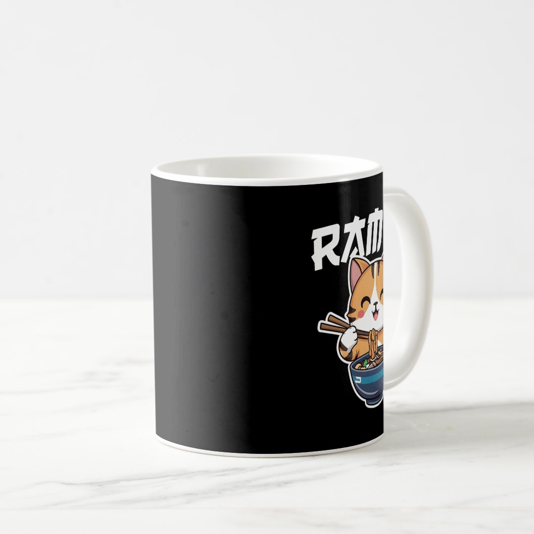 Ramen Noodle Neko Cat Japanese Kawaii Manga Anime  Coffee Mug Anime Kupa Bardak Modern Anime Baskılı Kupa