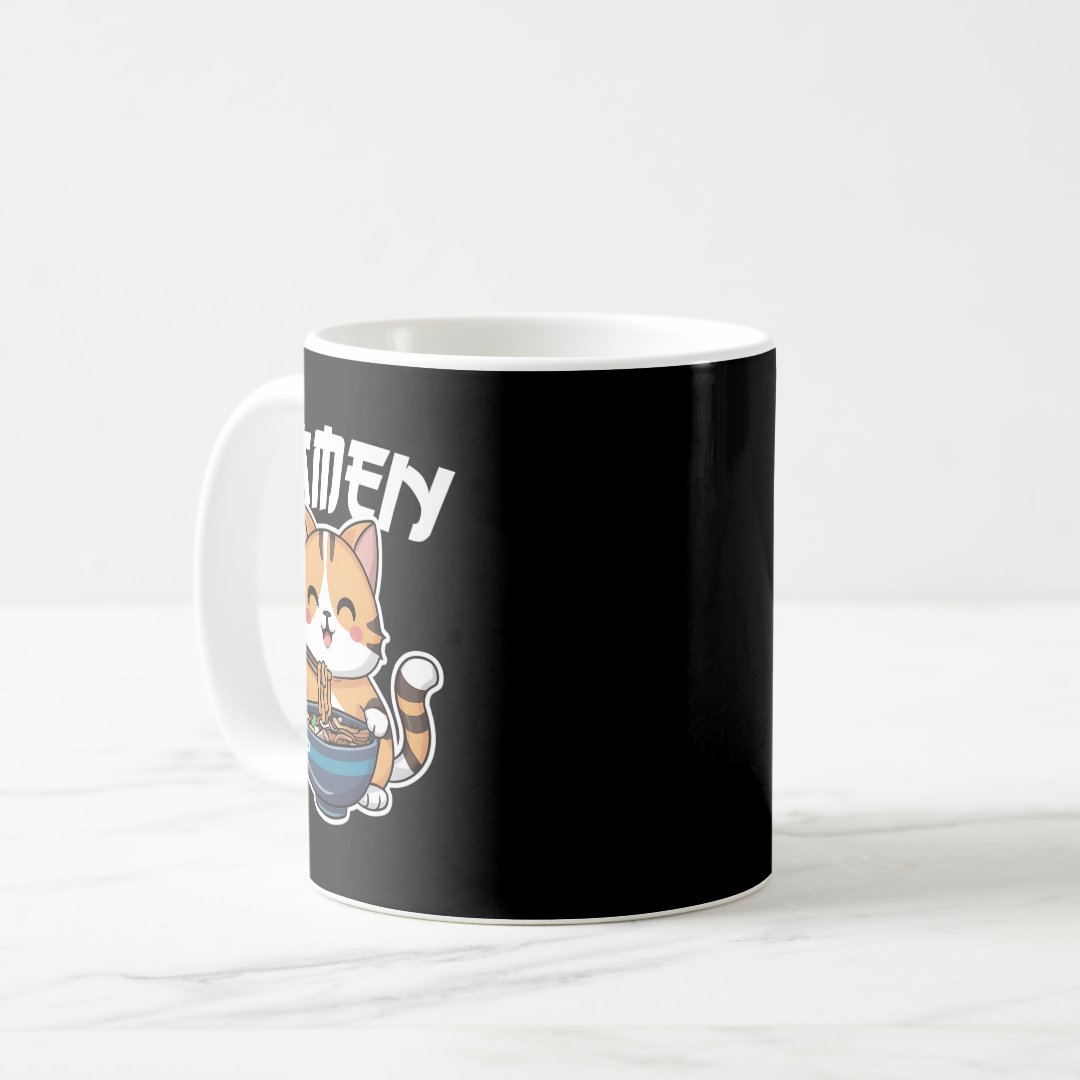 Ramen Noodle Neko Cat Japanese Kawaii Manga Anime  Coffee Mug Anime Kupa Bardak Modern Anime Baskılı Kupa