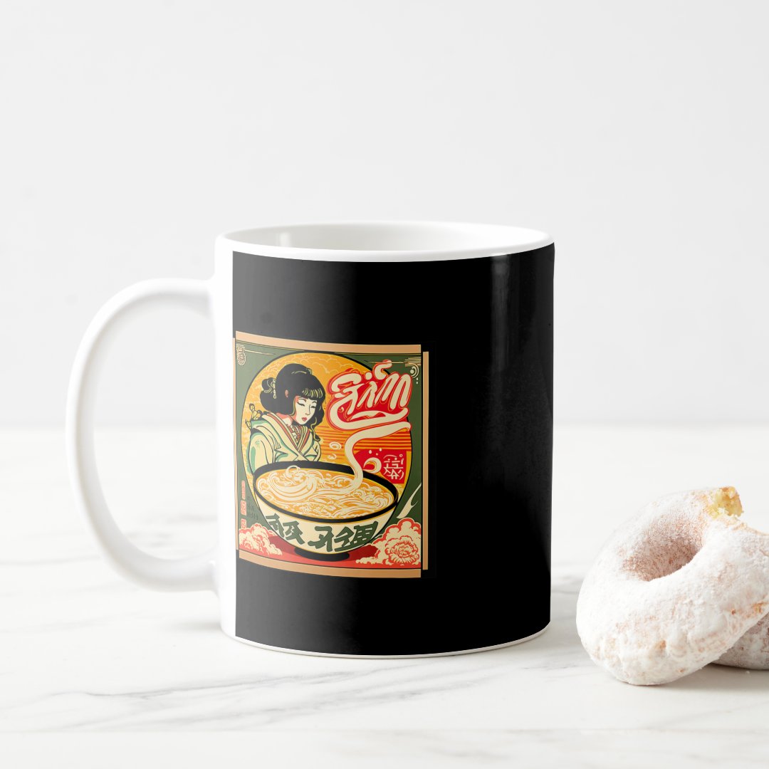 Ramen Retro Sushi Vintage Anime Style Japanese  Coffee Mug Anime Kupa Bardak Modern Anime Baskılı Kupa