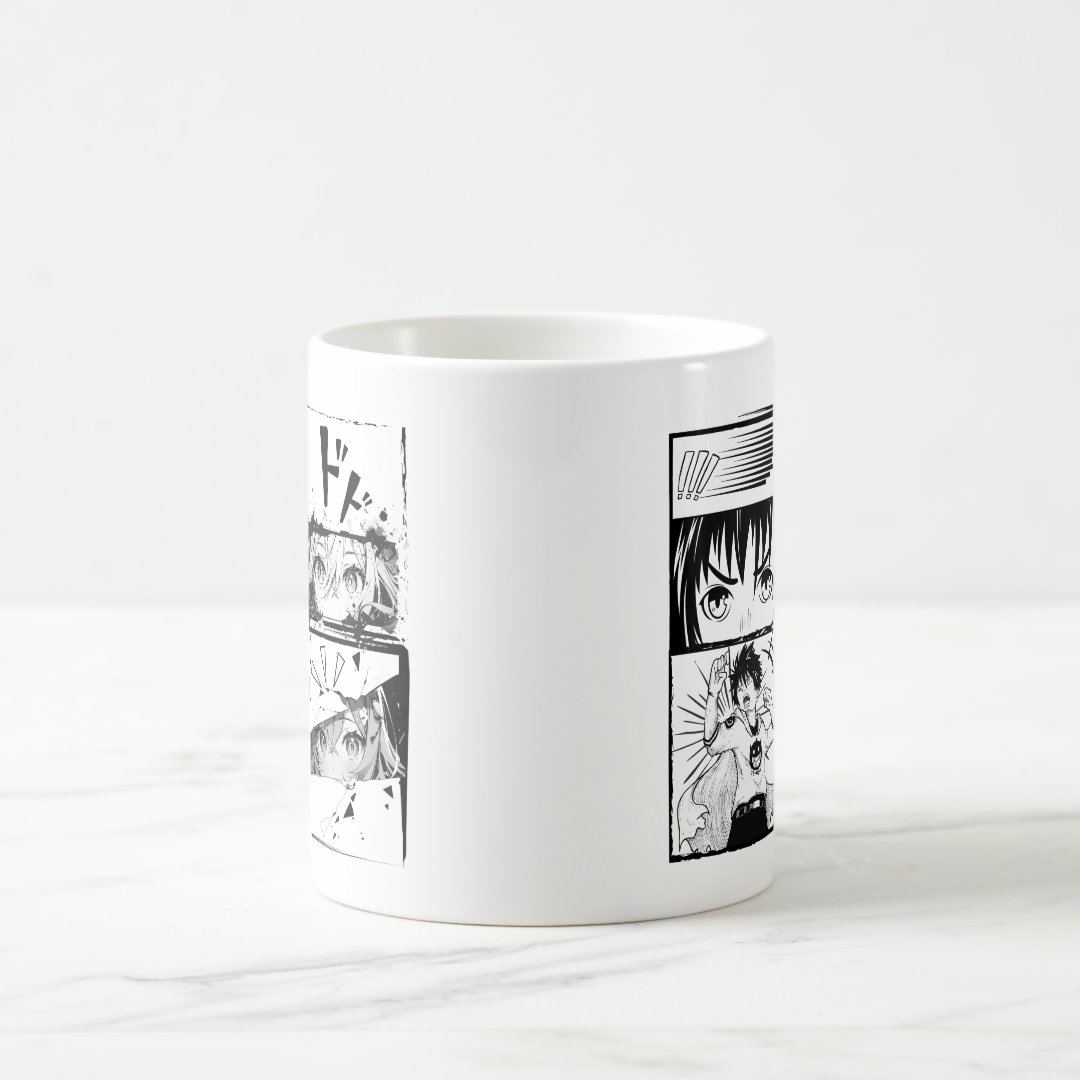 Retro Anime actions grids Coffee Mug Anime Kupa Bardak Modern Anime Baskılı Kupa
