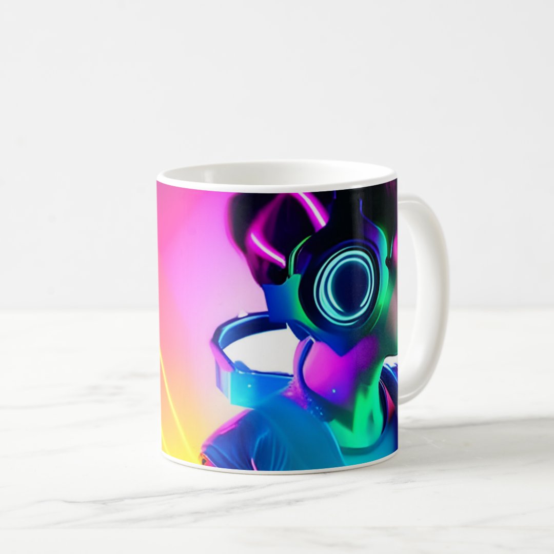 Sci-Fi Anime Cyberpunk Gamer Girl - Coffee Mug Anime Kupa Bardak Modern Anime Baskılı Kupa