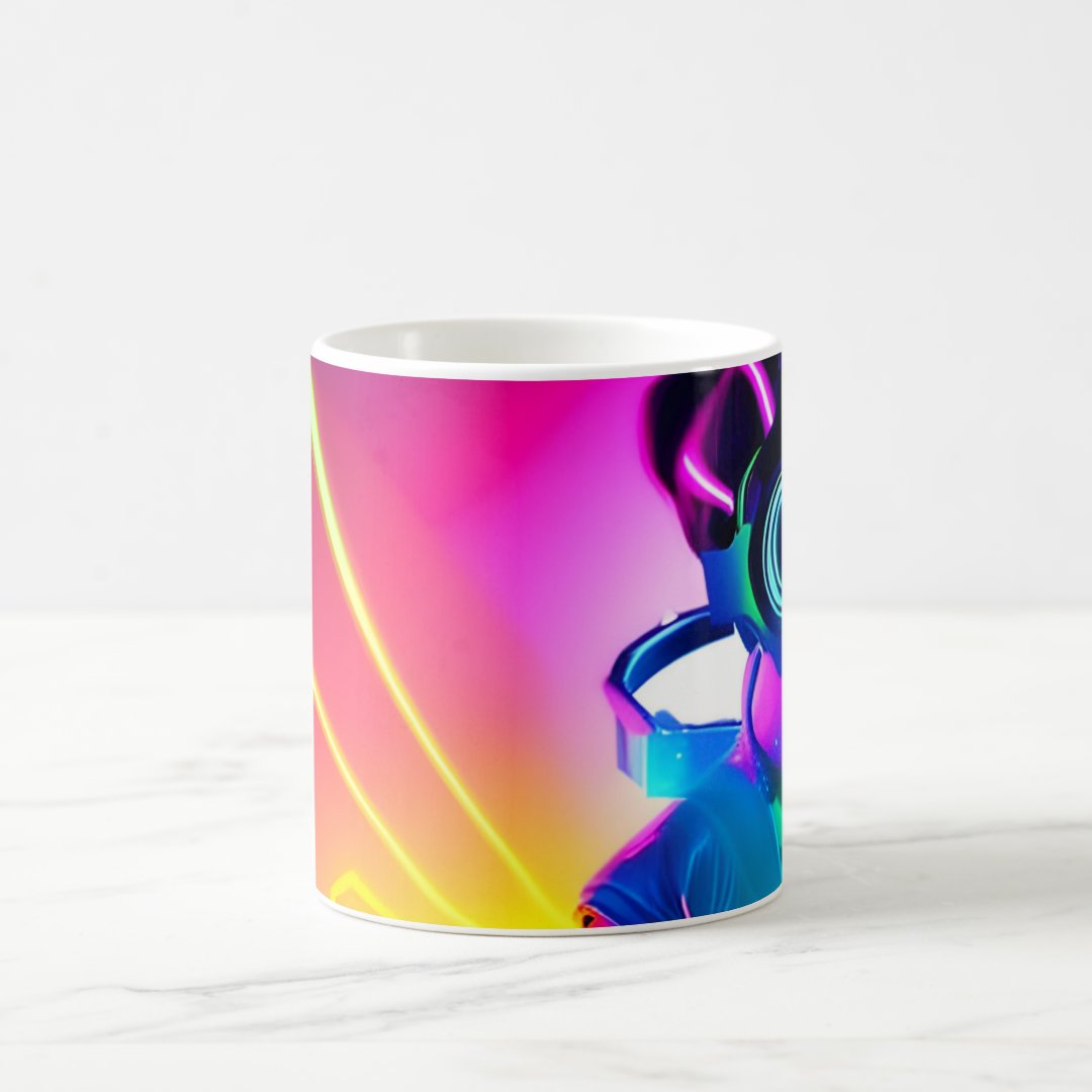 Sci-Fi Anime Cyberpunk Gamer Girl - Coffee Mug Anime Kupa Bardak Modern Anime Baskılı Kupa