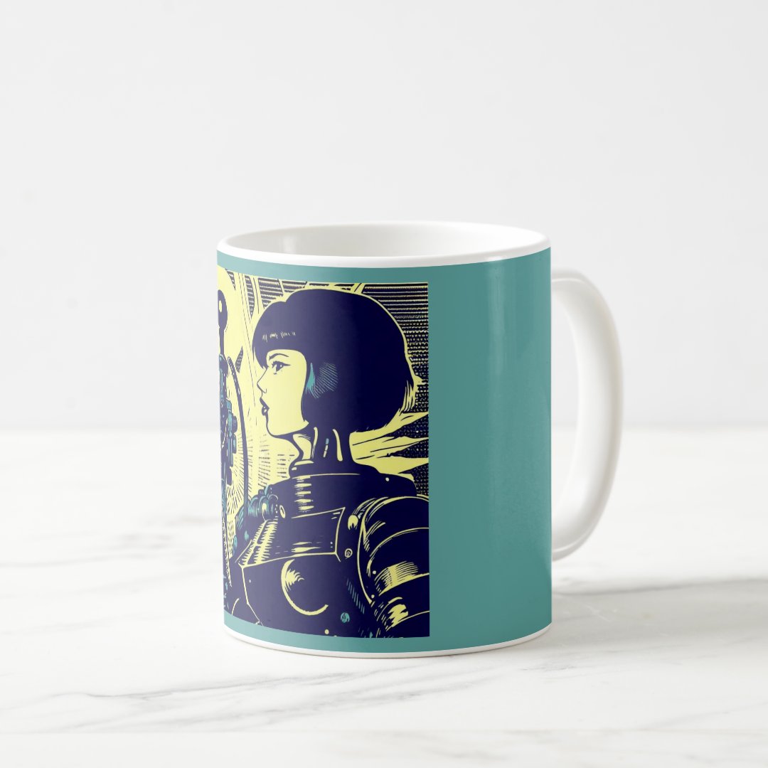 SF - Anime Hero Woodcut 3 Coffee Mug Anime Kupa Bardak Modern Anime Baskılı Kupa