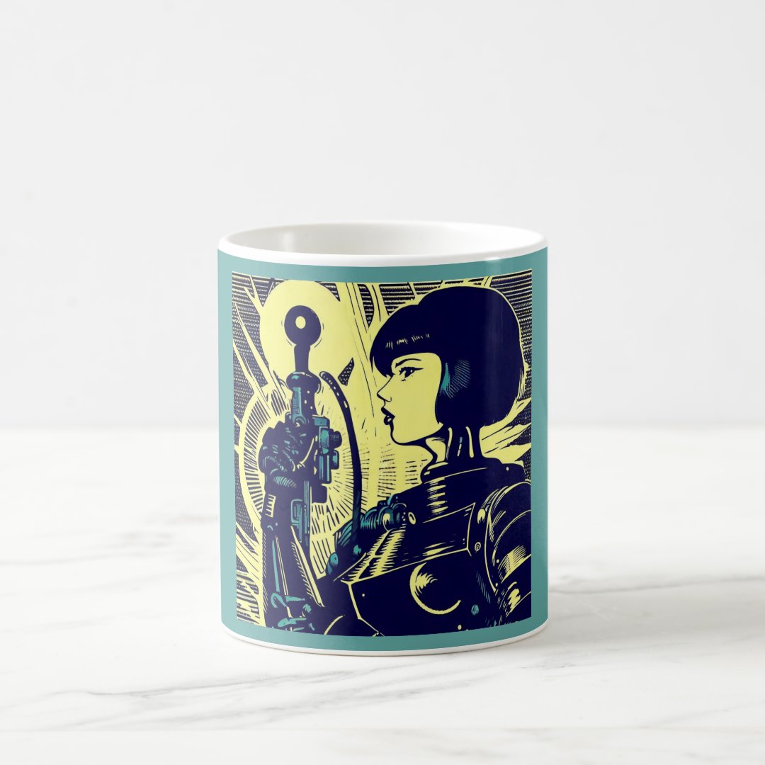SF - Anime Hero Woodcut 3 Coffee Mug Anime Kupa Bardak Modern Anime Baskılı Kupa