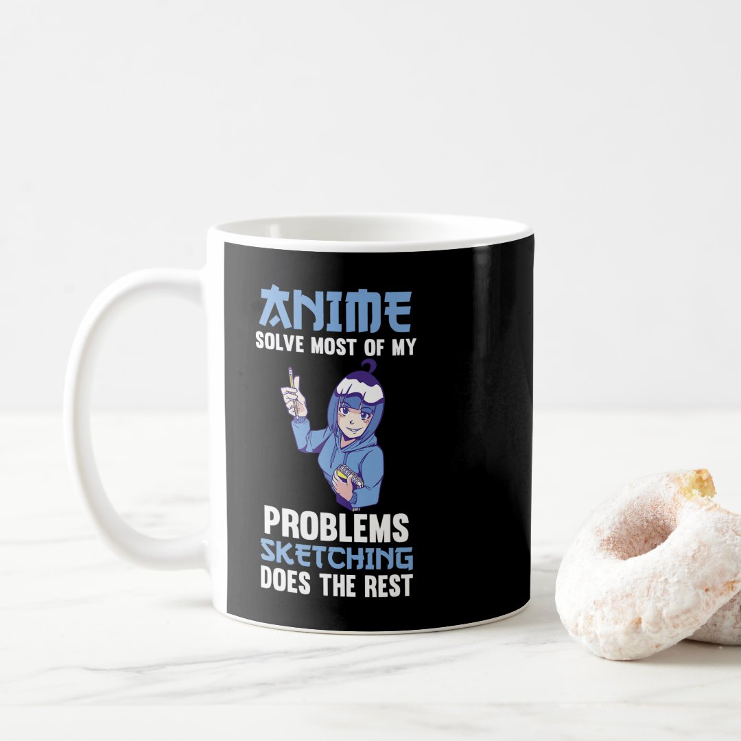 Sketching Anime Coffee Mug Anime Kupa Bardak Modern Anime Baskılı Kupa