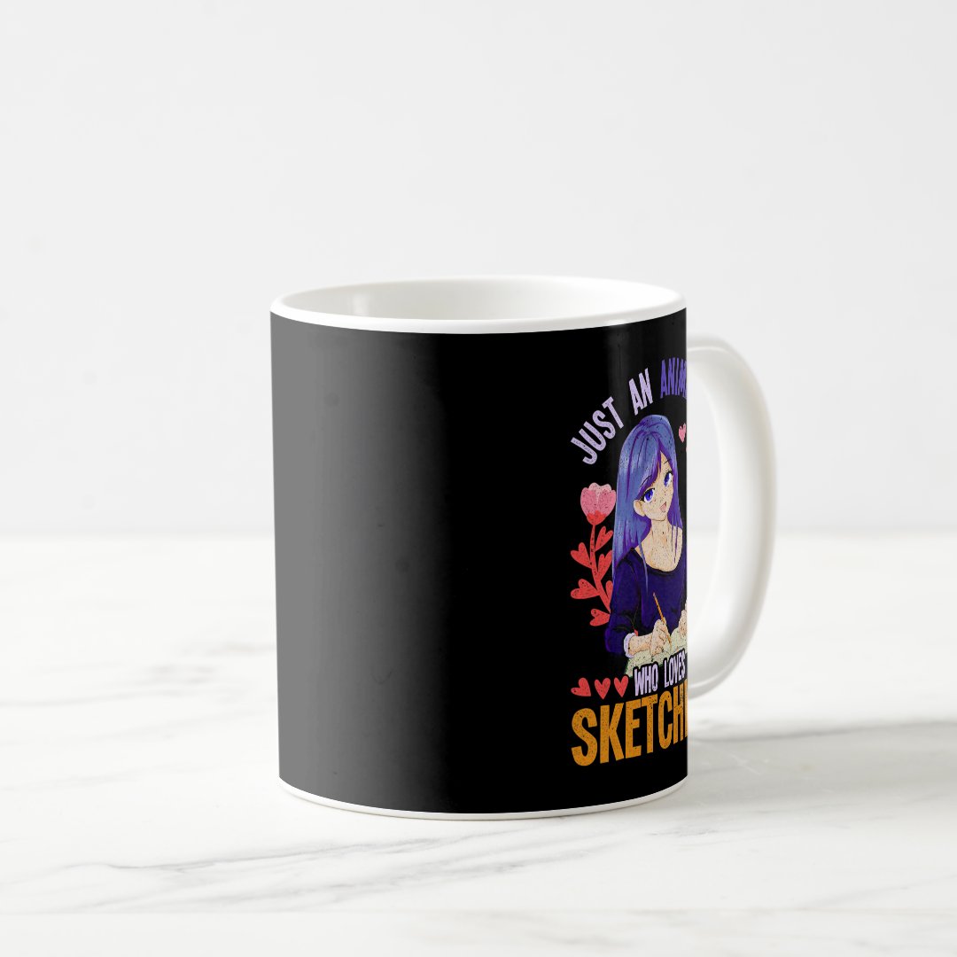 Sketching Lover Anime Girl Manga Otaku Women Flora Coffee Mug Anime Kupa Bardak Modern Anime Baskılı Kupa