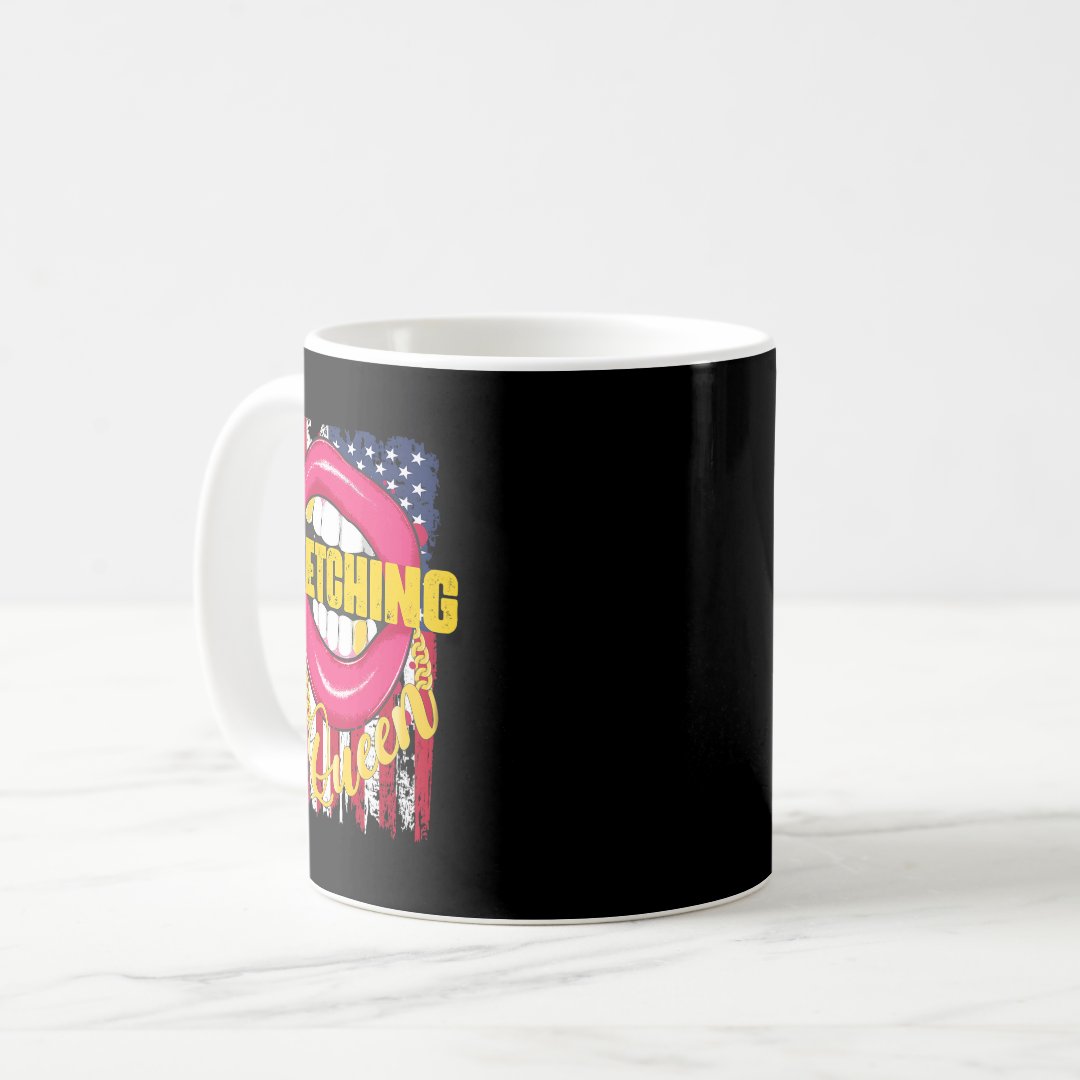 Sketching Queen Lips Golden Necklace Comic Anime S Coffee Mug Anime Kupa Bardak Modern Anime Baskılı Kupa