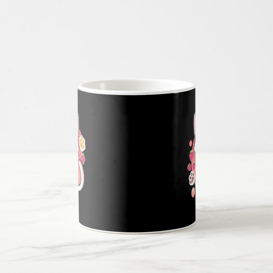 Strawberry Milk Cat Kawaii Anime Neko Gift Girls T Coffee Mug Anime Kupa Bardak Modern Anime Baskılı Kupa