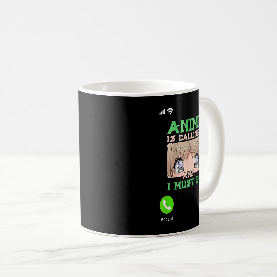 Teens Anime Merch Boys Mens  Girls Anime is Callin Coffee Mug Anime Kupa Bardak Modern Anime Baskılı Kupa