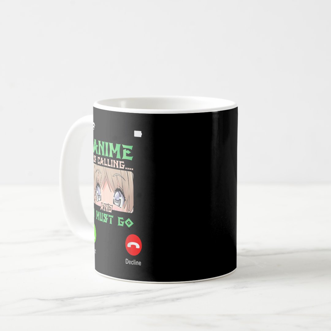 Teens Anime Merch Boys Mens  Girls Anime is Callin Coffee Mug Anime Kupa Bardak Modern Anime Baskılı Kupa