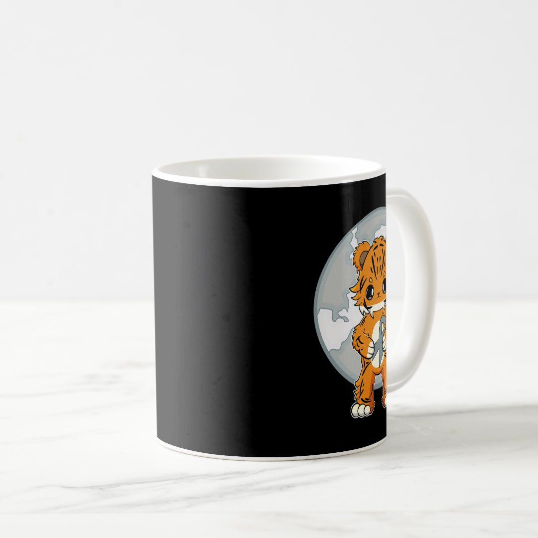 Tiger Anime Cat Dyslexia Awareness  Coffee Mug Anime Kupa Bardak Modern Anime Baskılı Kupa