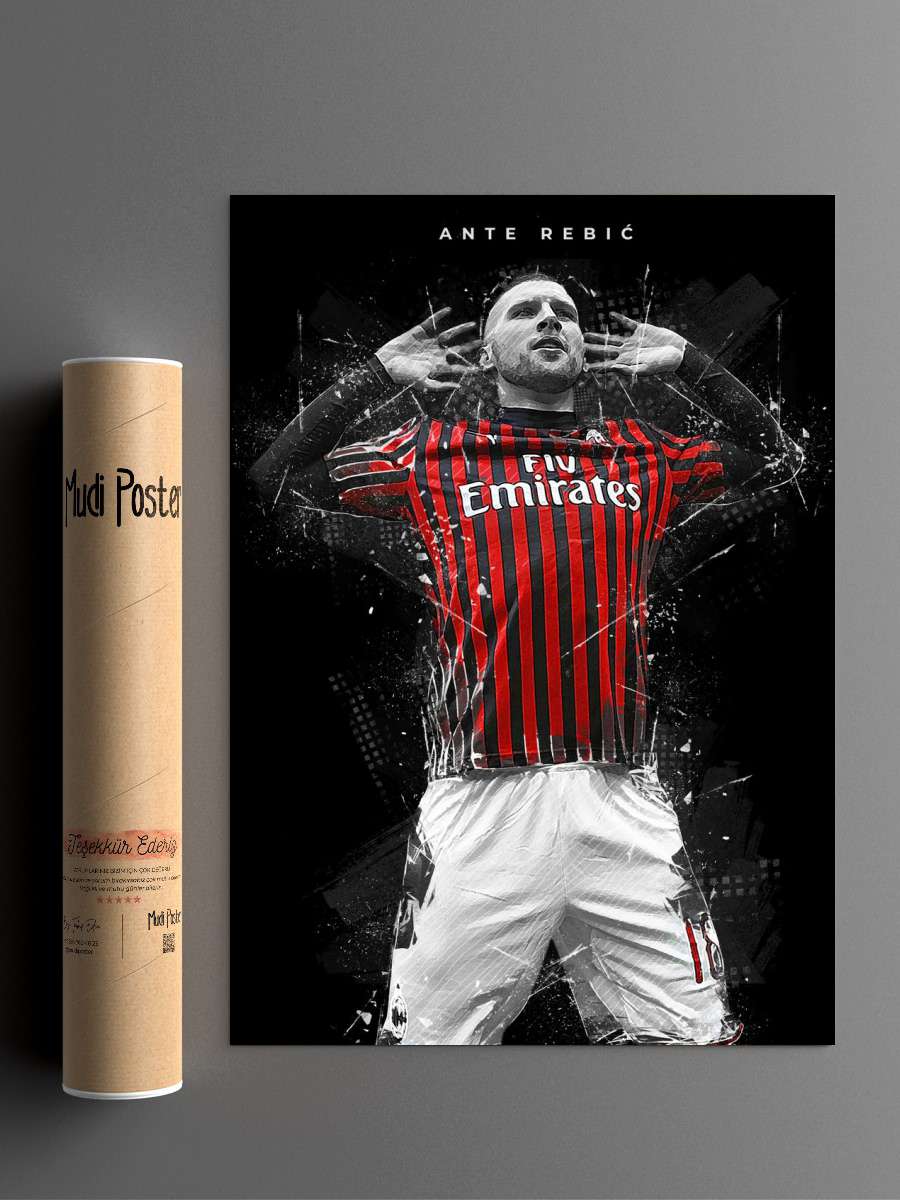 Ante Rebic Futbol Poster Çerçevesiz Yüksek Kalite Futbolcu Duvar Poster