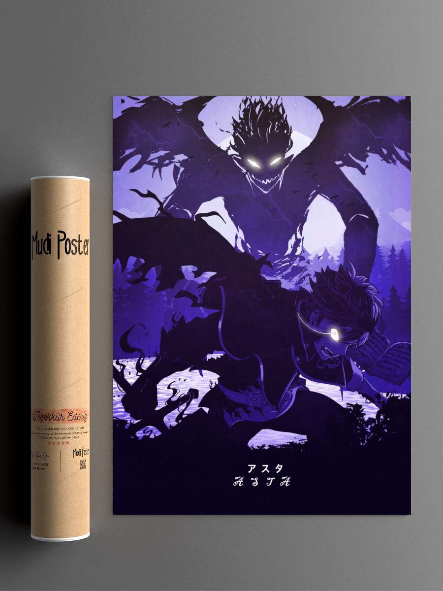 Asta Black Clover Anime Poster Çerçevesiz Yüksek Kalite Anime Duvar Poster