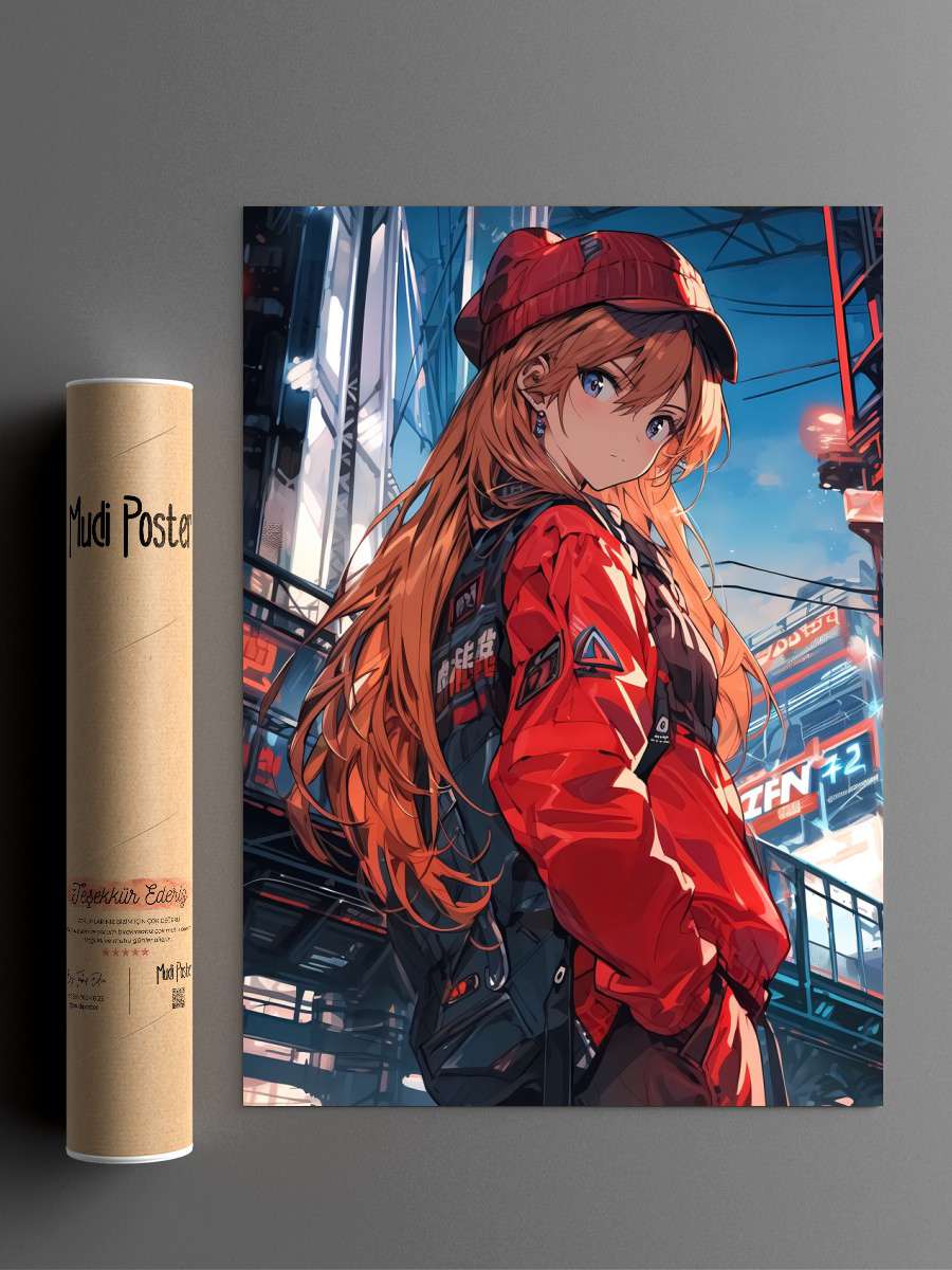 Asuka Langley Soryu Anime Anime Poster Çerçevesiz Yüksek Kalite Anime Duvar Poster