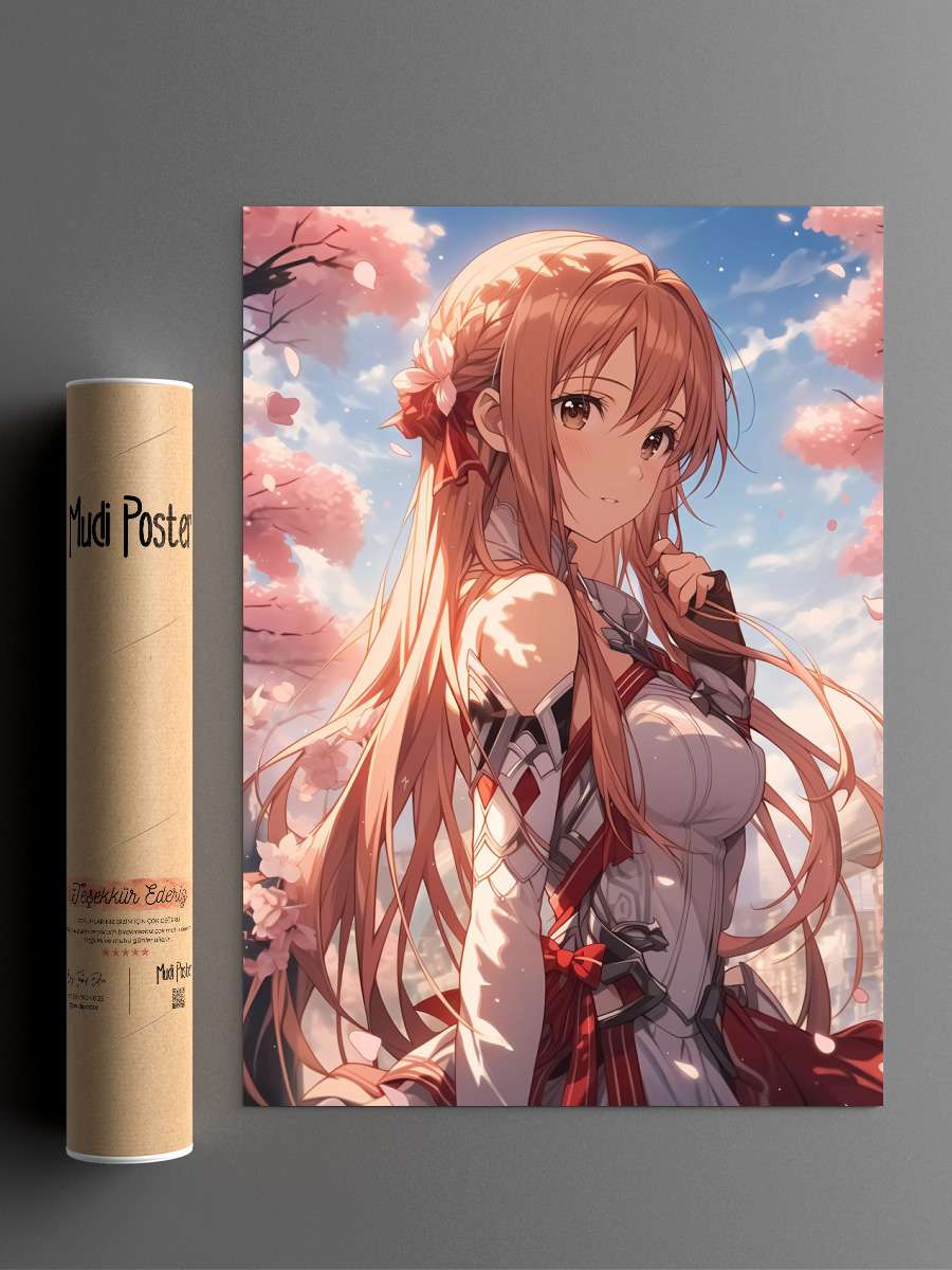 Asuna SAO Waifu Anime Poster Çerçevesiz Yüksek Kalite Anime Duvar Poster