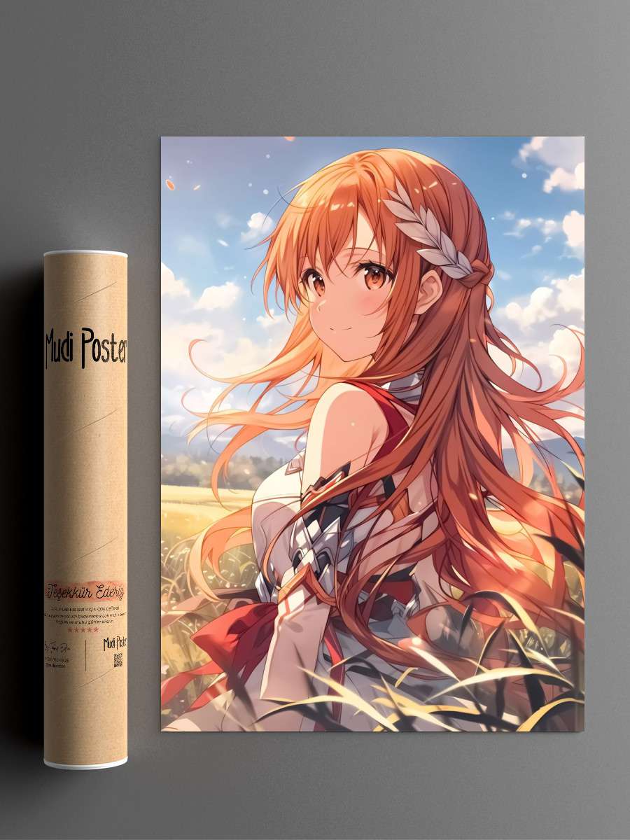 Asuna Sword Art Online Anime Poster Çerçevesiz Yüksek Kalite Anime Duvar Poster