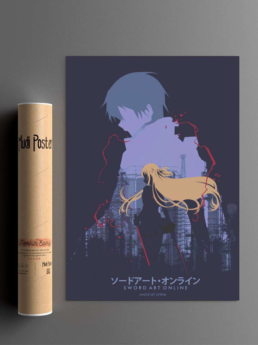 Asuna x Kirito Anime Poster Çerçevesiz Yüksek Kalite Anime Duvar Poster - En İyi Fiyatlarla