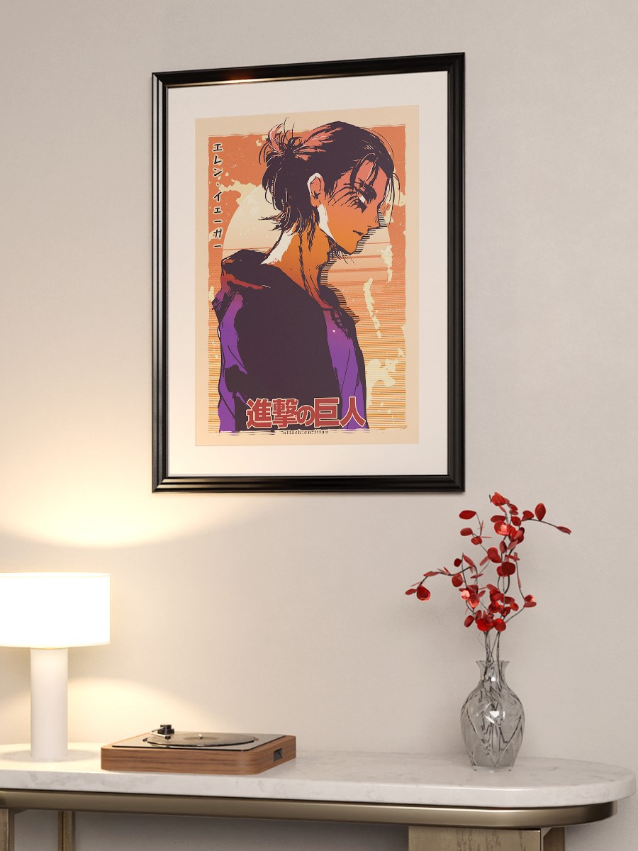 Attack on Titan Eren Anime Poster Çerçevesiz Yüksek Kalite Anime Duvar Poster