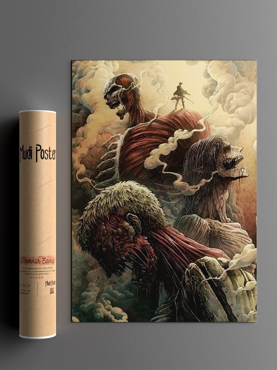 attack on titan Anime Poster Çerçevesiz Yüksek Kalite Anime Duvar Poster