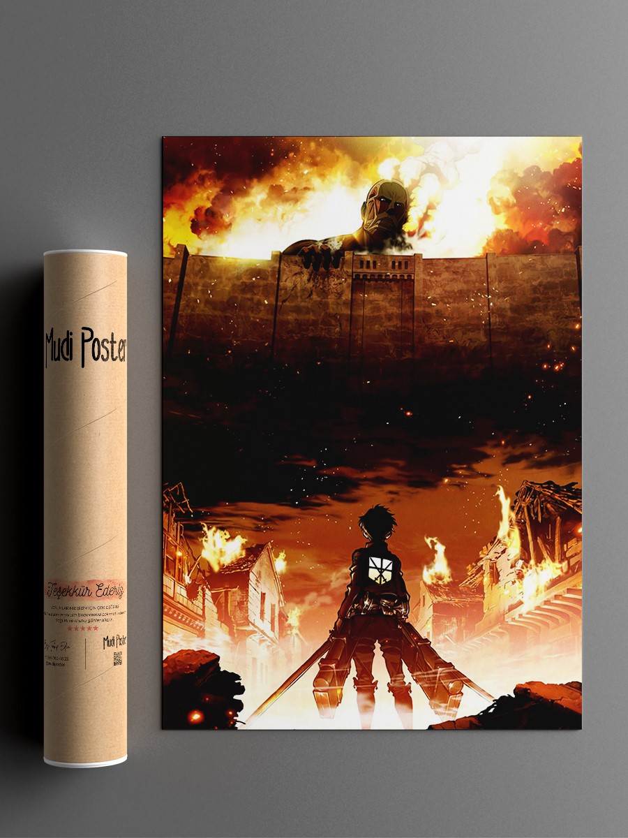 attack on titan Anime Poster Çerçevesiz Yüksek Kalite Anime Duvar Poster
