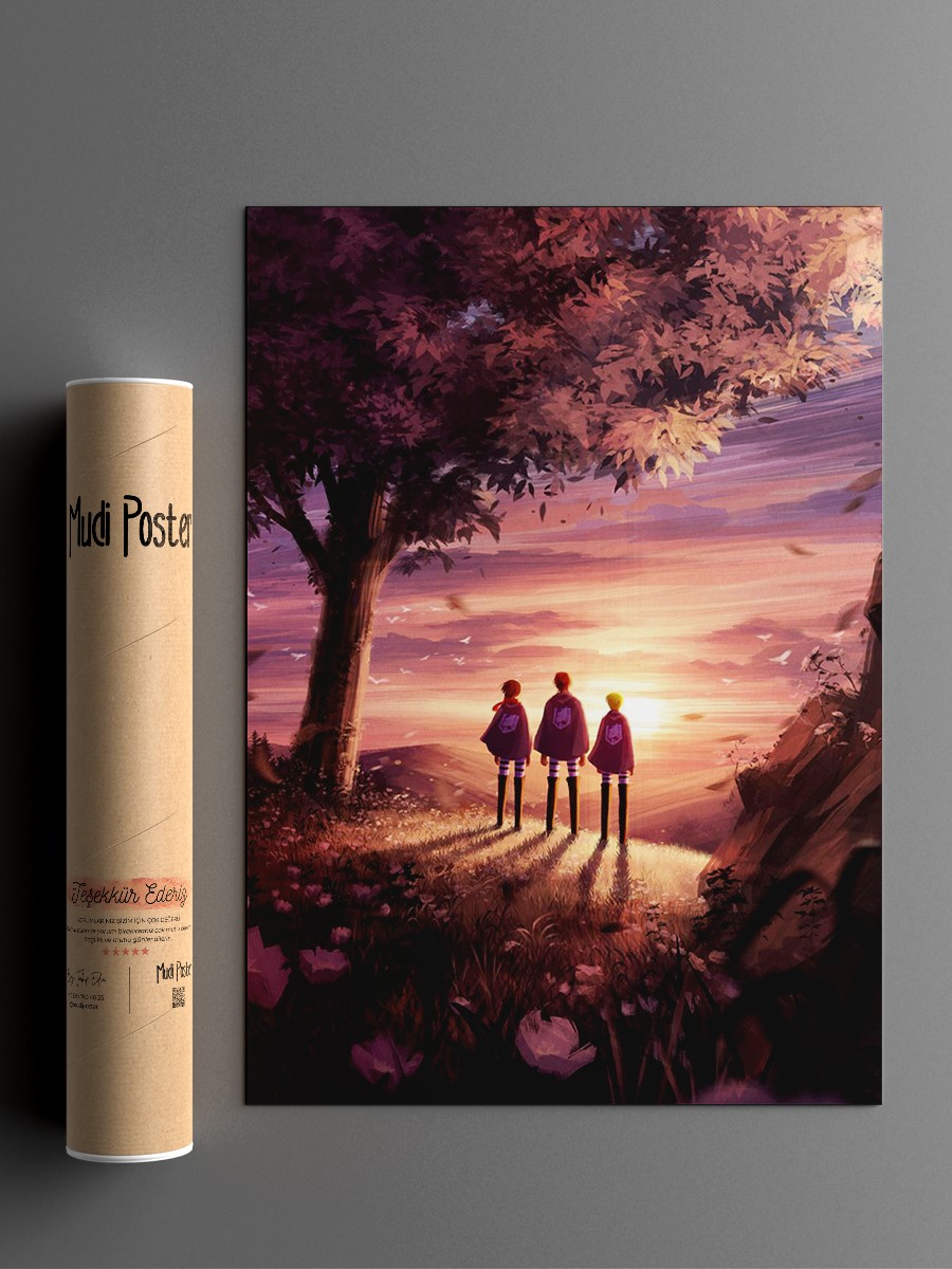 Attack on Titan Anime Poster Çerçevesiz Yüksek Kalite Anime Duvar Poster
