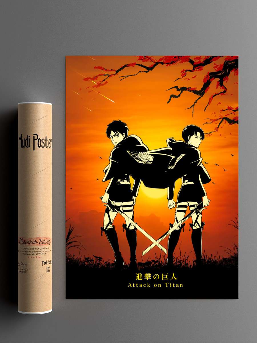 Attack On Titan Anime Poster Çerçevesiz Yüksek Kalite Anime Duvar Poster