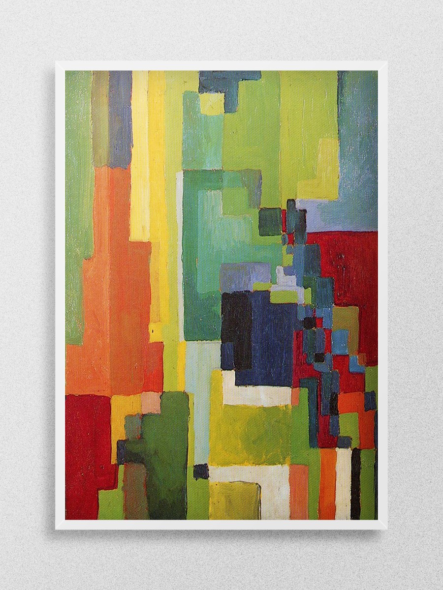 August Macke Colored Forms Tablo Sanatsal Ünlü Ressam Poster Çerçevesiz Yüksek Kalite Poster