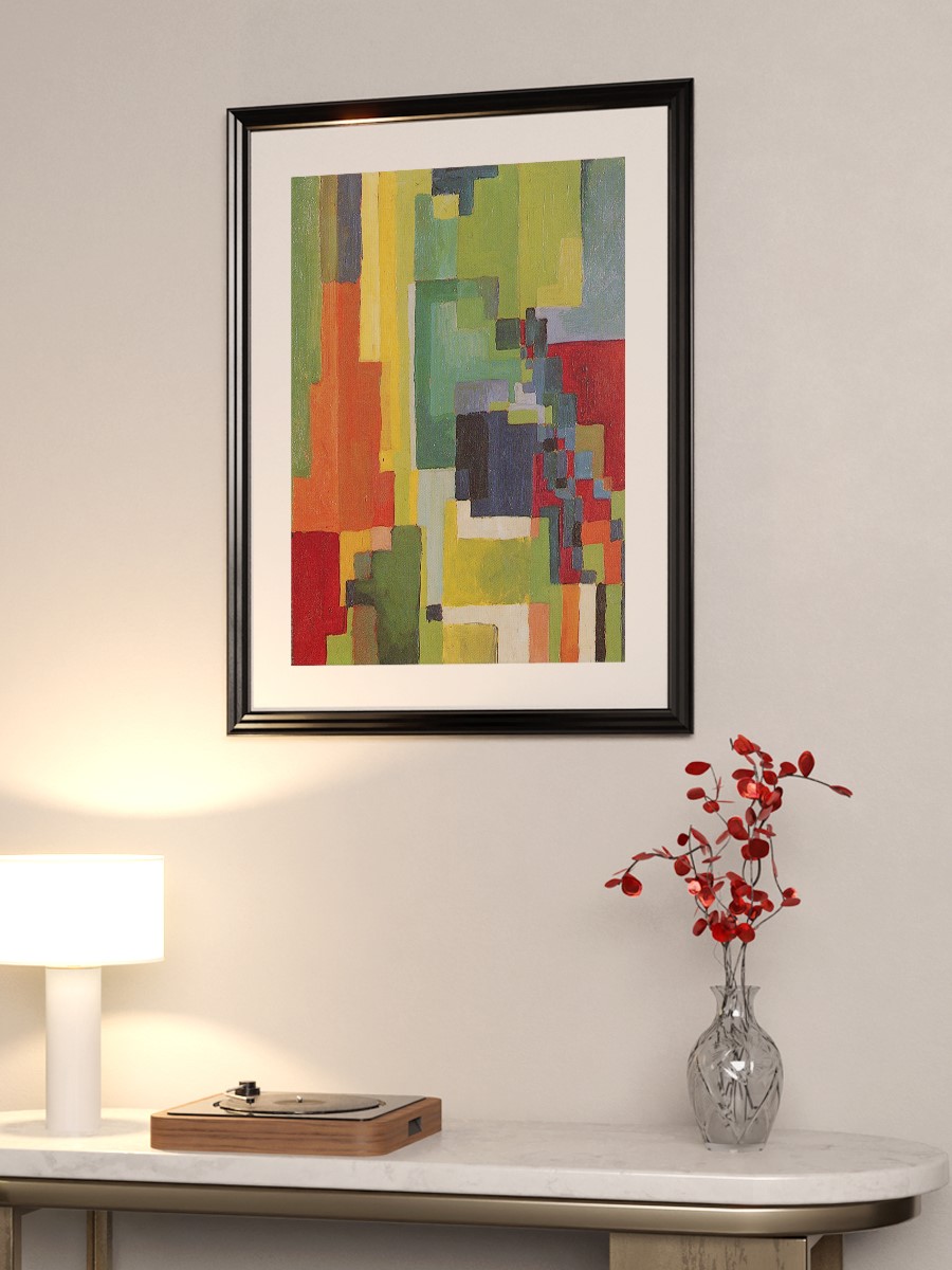 August Macke Colored Forms Tablo Sanatsal Ünlü Ressam Poster Çerçevesiz Yüksek Kalite Poster