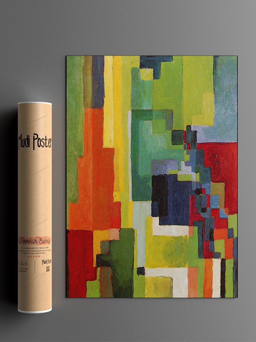 August Macke Colored Forms Tablo Sanatsal Ünlü Ressam Poster Çerçevesiz Yüksek Kalite Poster
