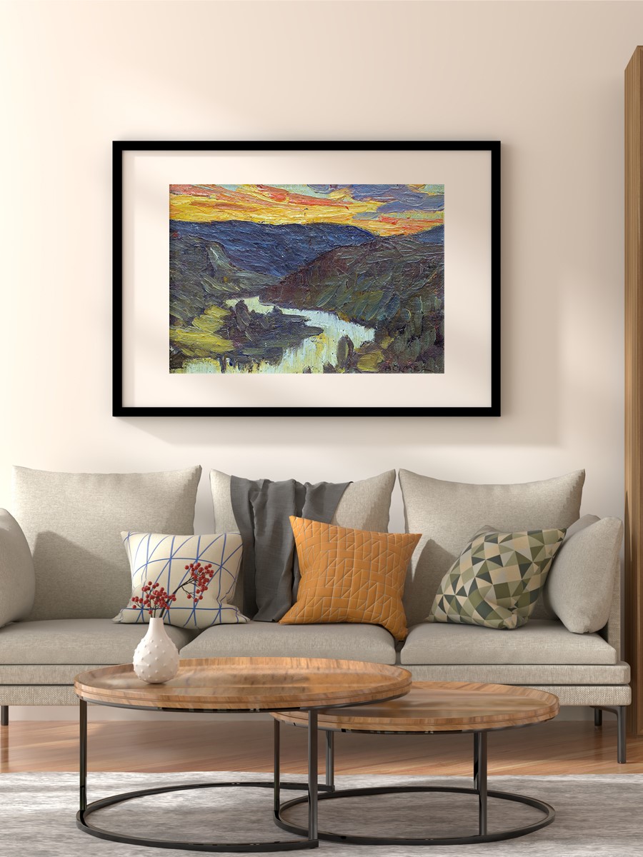 Autumn Sunset Tablo Sanatsal Ünlü Ressam Poster Çerçevesiz Yüksek Kalite Poster