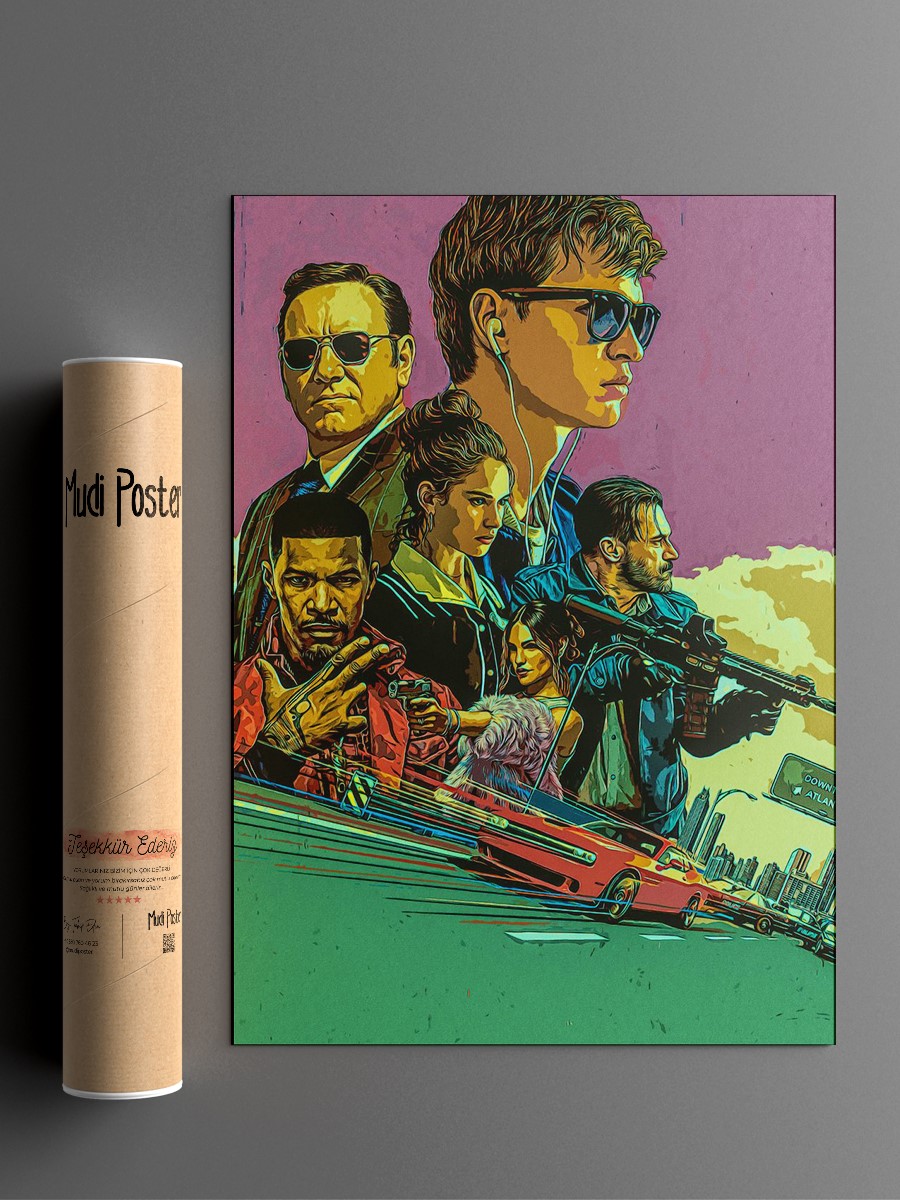 Baby Driver Movies Poster Poster, Çerçevesiz Tv Film Poster