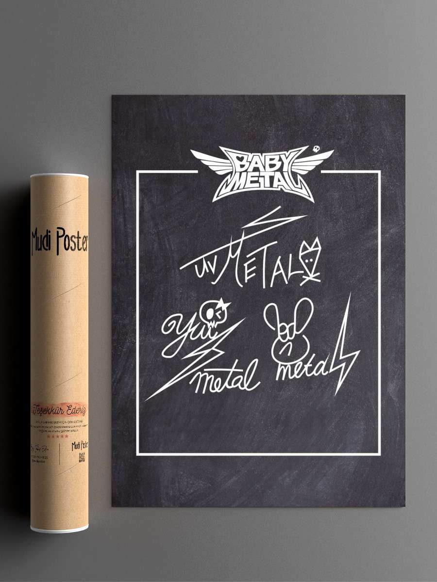 Babymetal Signature Anime Poster Çerçevesiz Yüksek Kalite Anime Duvar Poster