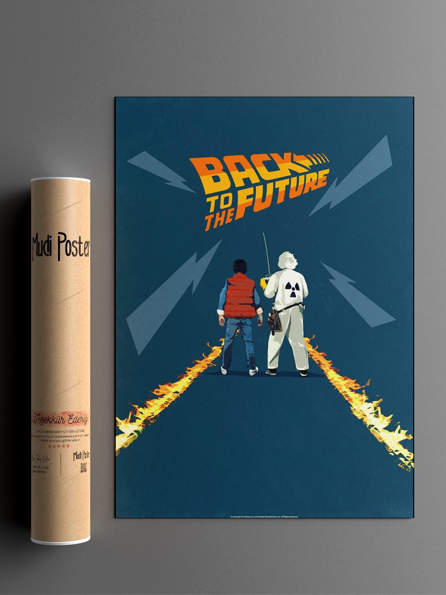 Back To The Future Minimal Poster, Çerçevesiz Tv Film Poster