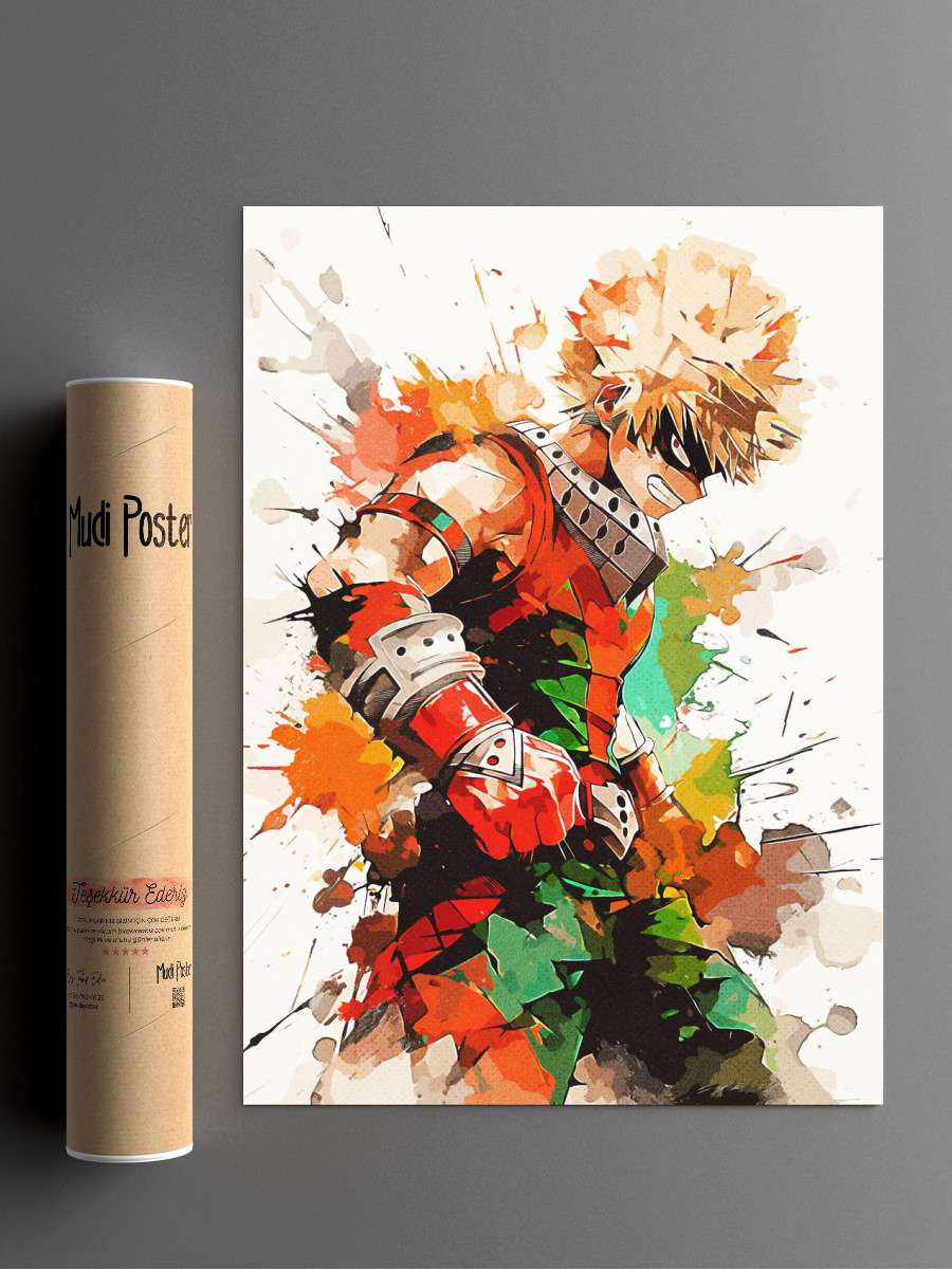 Bakugo Katsuki Anime Poster Çerçevesiz Yüksek Kalite Anime Duvar Poster