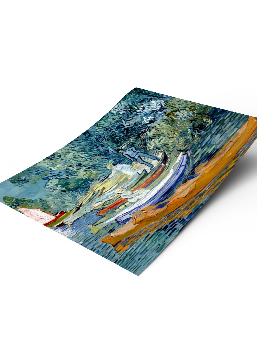 Bank of the Oise at Auvers Tablo Sanatsal Ünlü Ressam Poster Çerçevesiz Yüksek Kalite Poster