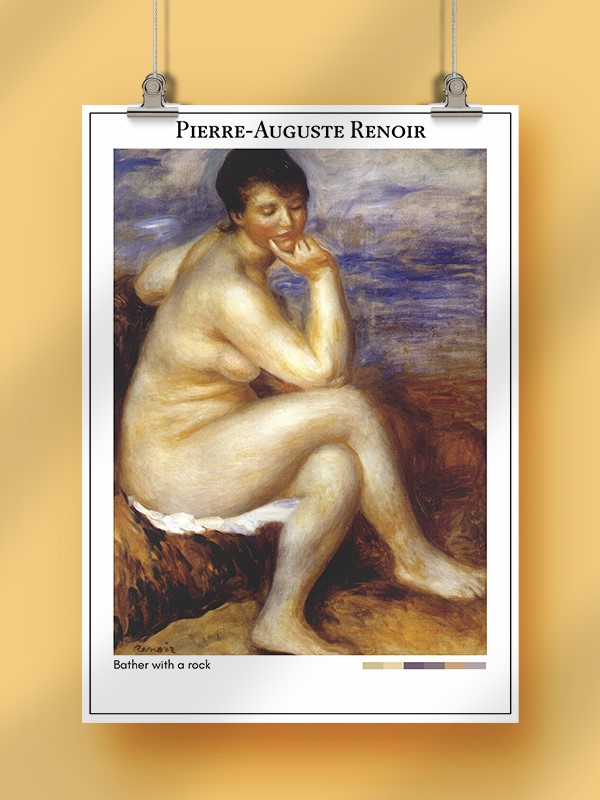 Pierre-Auguste Renoir Bather with a rock Poster