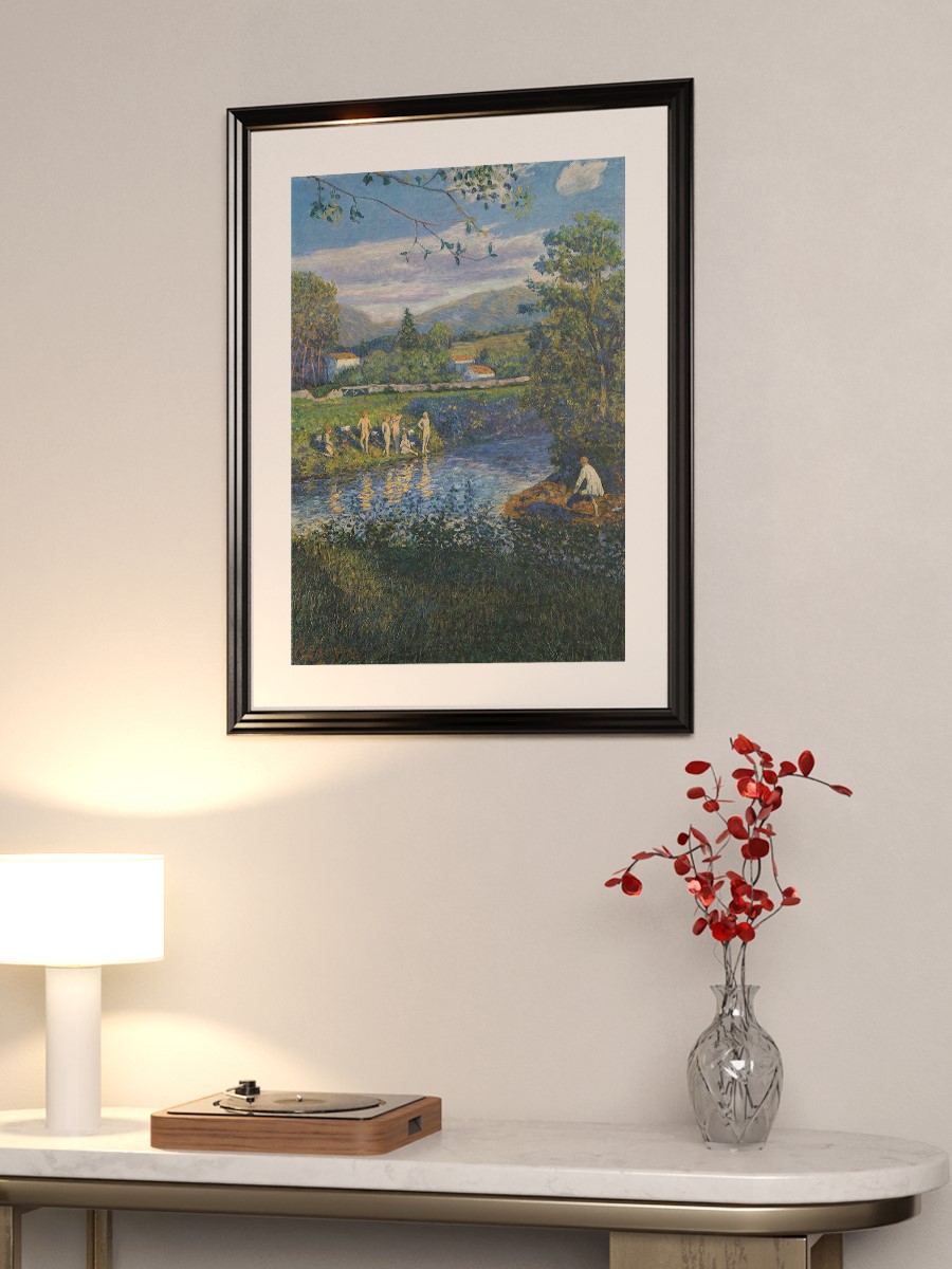 Bathing in Renteria Tablo Sanatsal Ünlü Ressam Poster Çerçevesiz Yüksek Kalite Poster