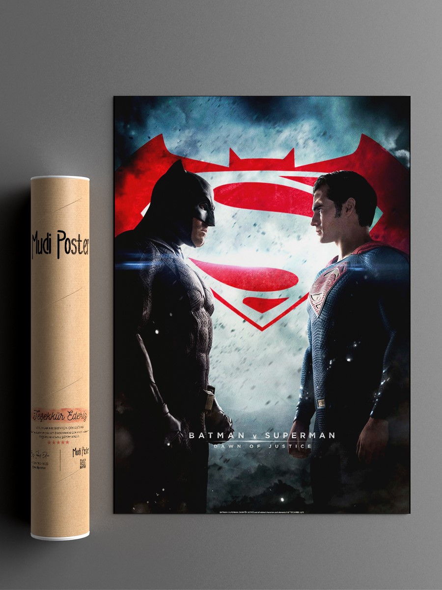 Batman vs Superman official art Poster, Çerçevesiz Tv Film Poster