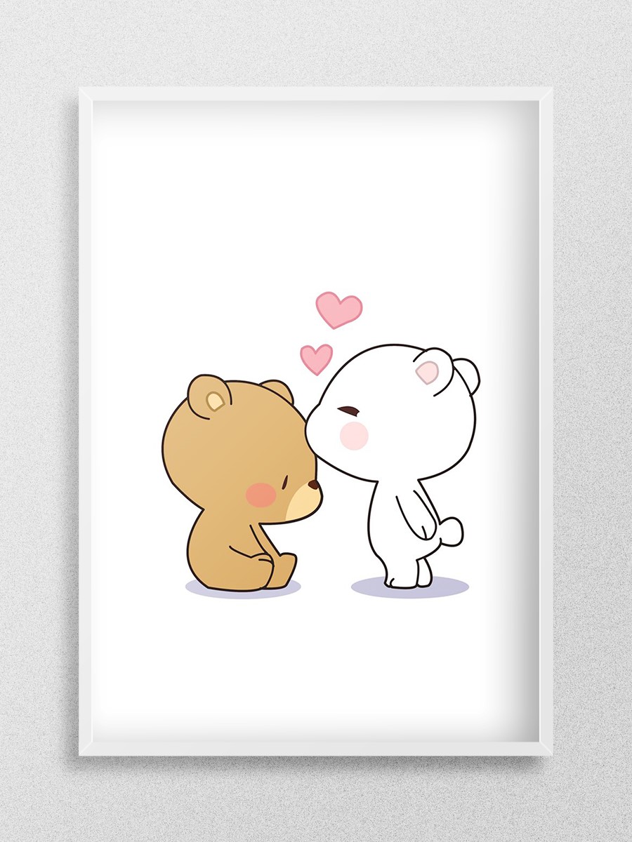 Bear Cute Animal  Anime Poster Çerçevesiz Yüksek Kalite Anime Duvar Poster