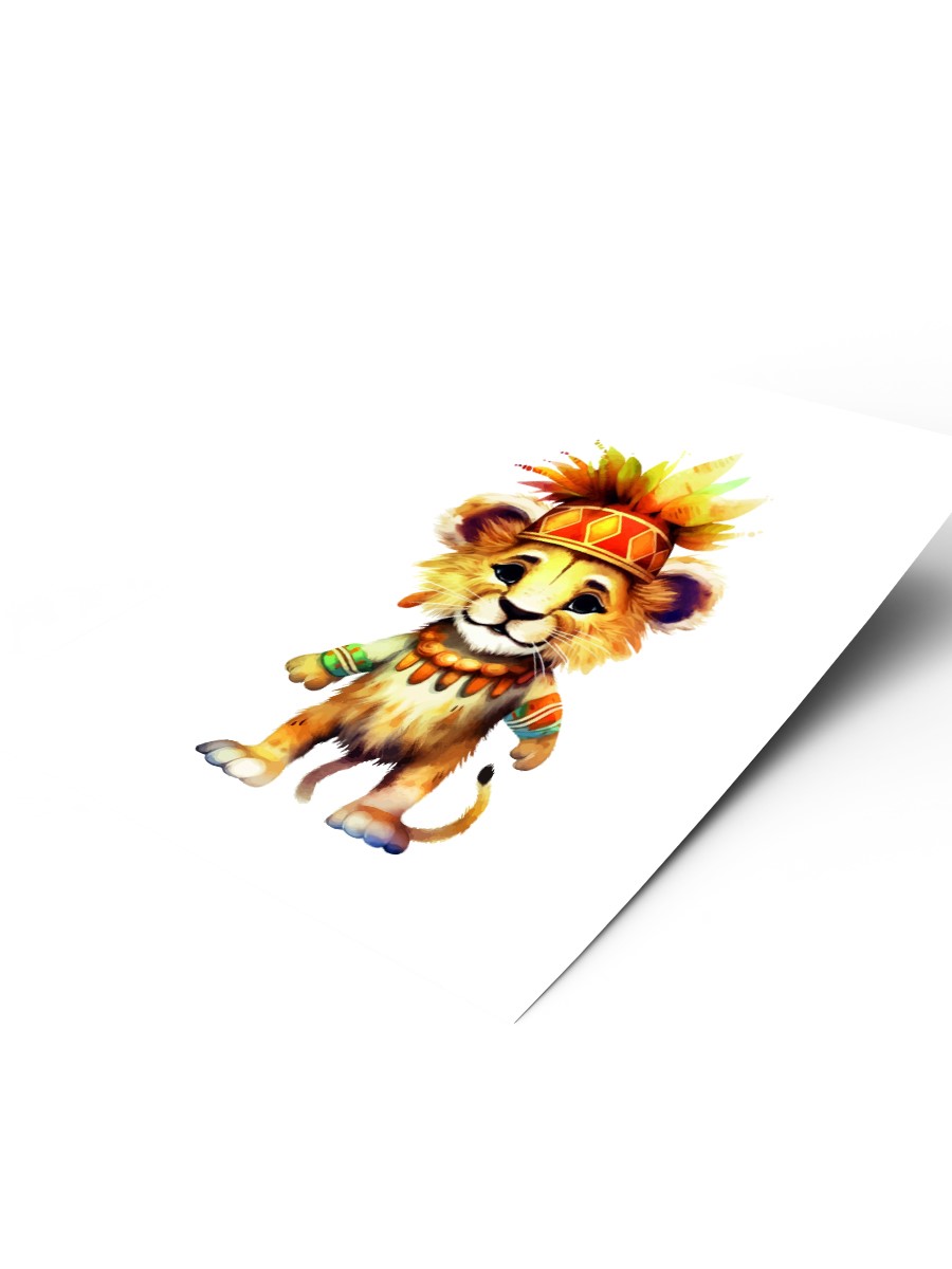 Bebek Aslan Çocuk Odası Duvar Poster, Bebek Odası, Dekoratif Poster Çerçevesiz