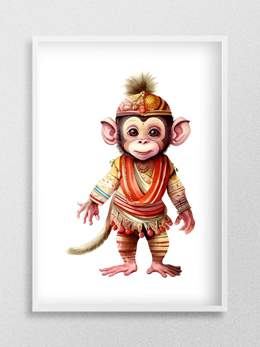 Bebek Maymun Çocuk Odası Duvar Poster, Bebek Odası, Dekoratif Poster Çerçevesiz - En İyi Fiyatlarla