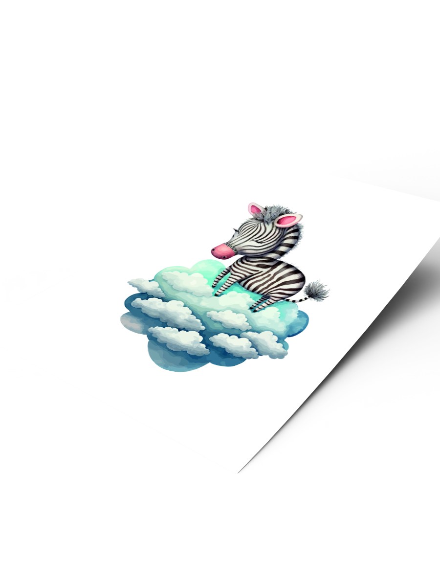 Bebek Zebra Çocuk Odası Duvar Poster, Bebek Odası, Dekoratif Poster Çerçevesiz