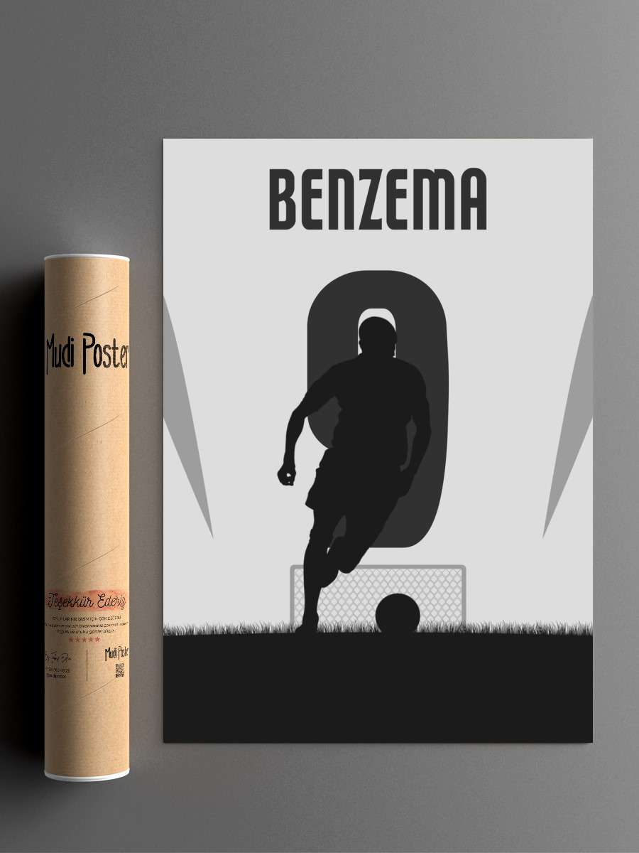 Benzema Futbol Poster Çerçevesiz Yüksek Kalite Futbolcu Duvar Poster
