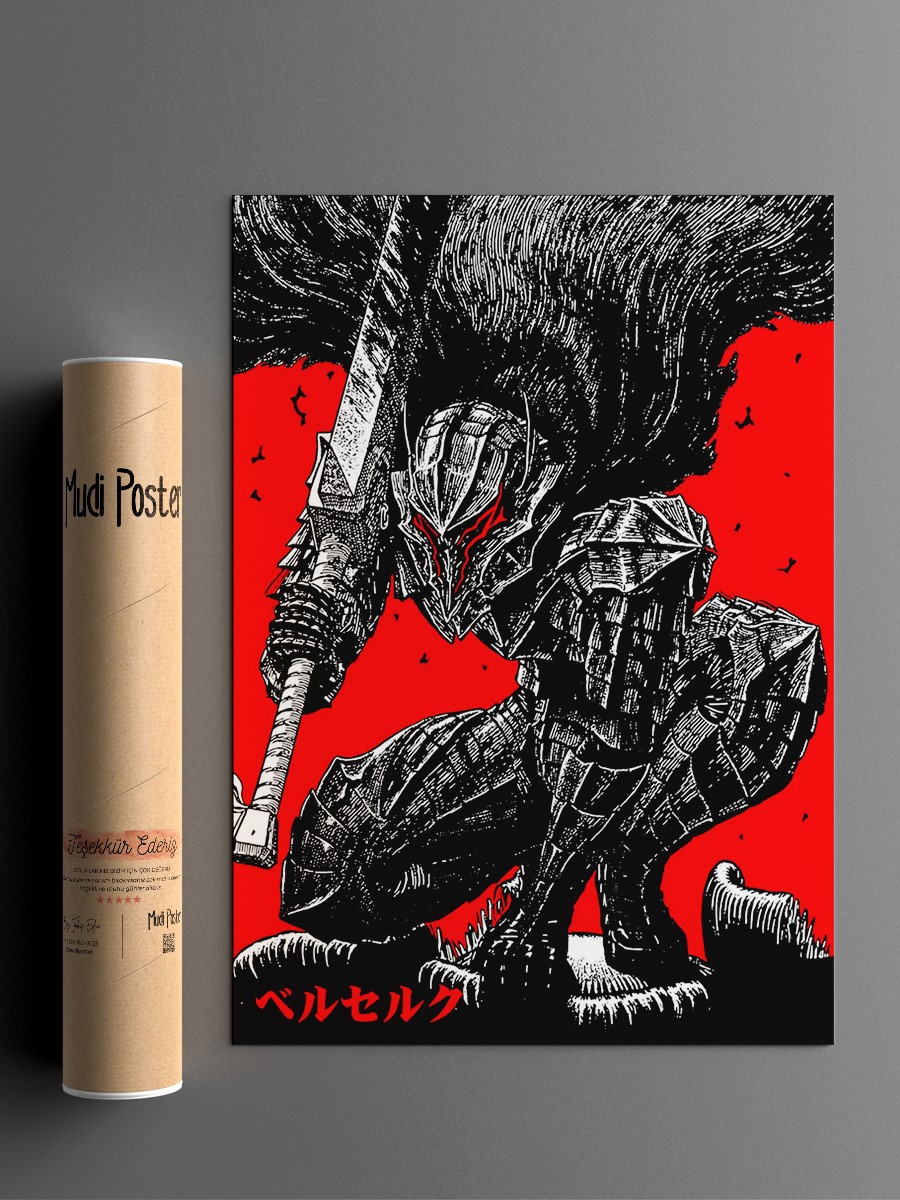 Berserk Guts Anime Manga Anime Poster Çerçevesiz Yüksek Kalite Anime Duvar Poster