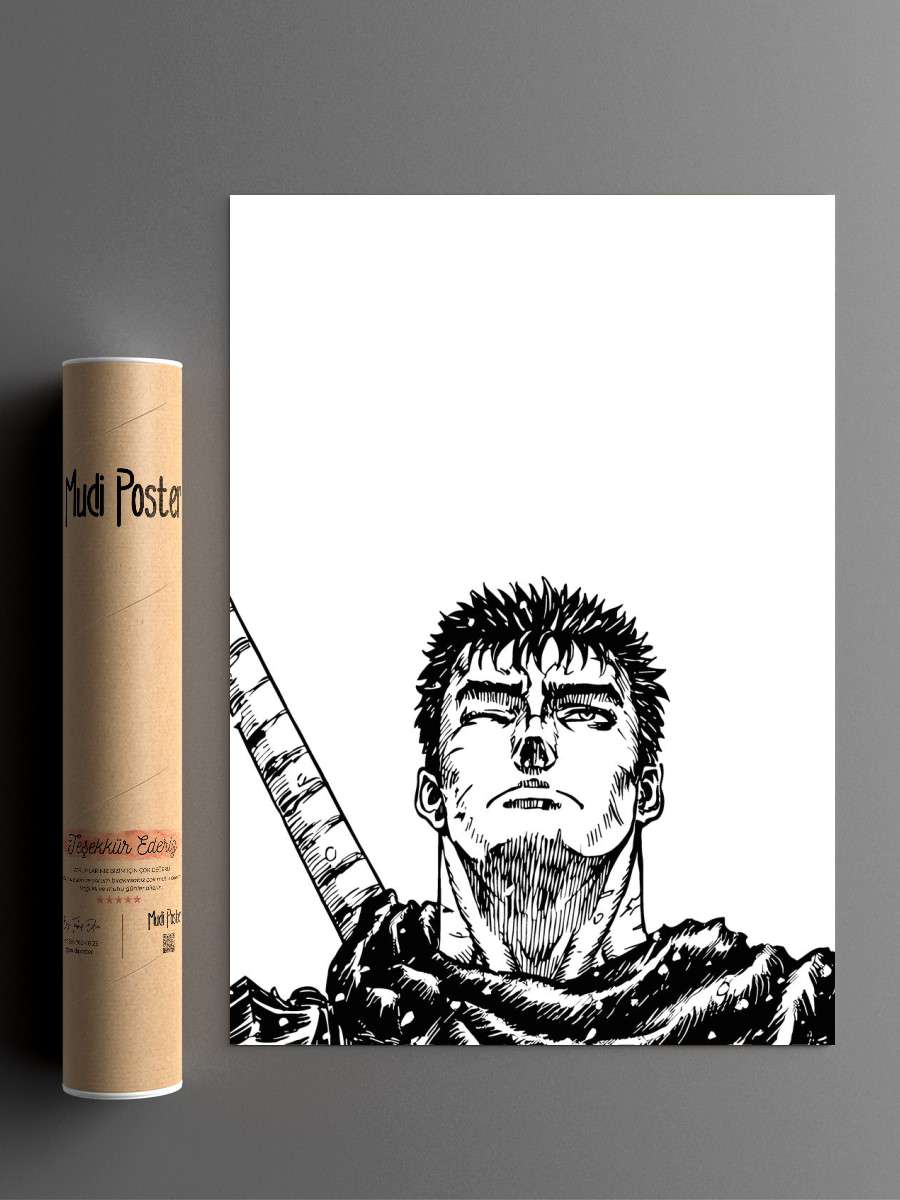 Berserk Guts Art Anime Poster Çerçevesiz Yüksek Kalite Anime Duvar Poster
