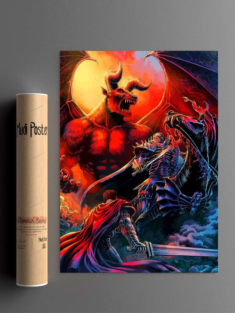 Berserk Guts Art Anime Poster Çerçevesiz Yüksek Kalite Anime Duvar Poster