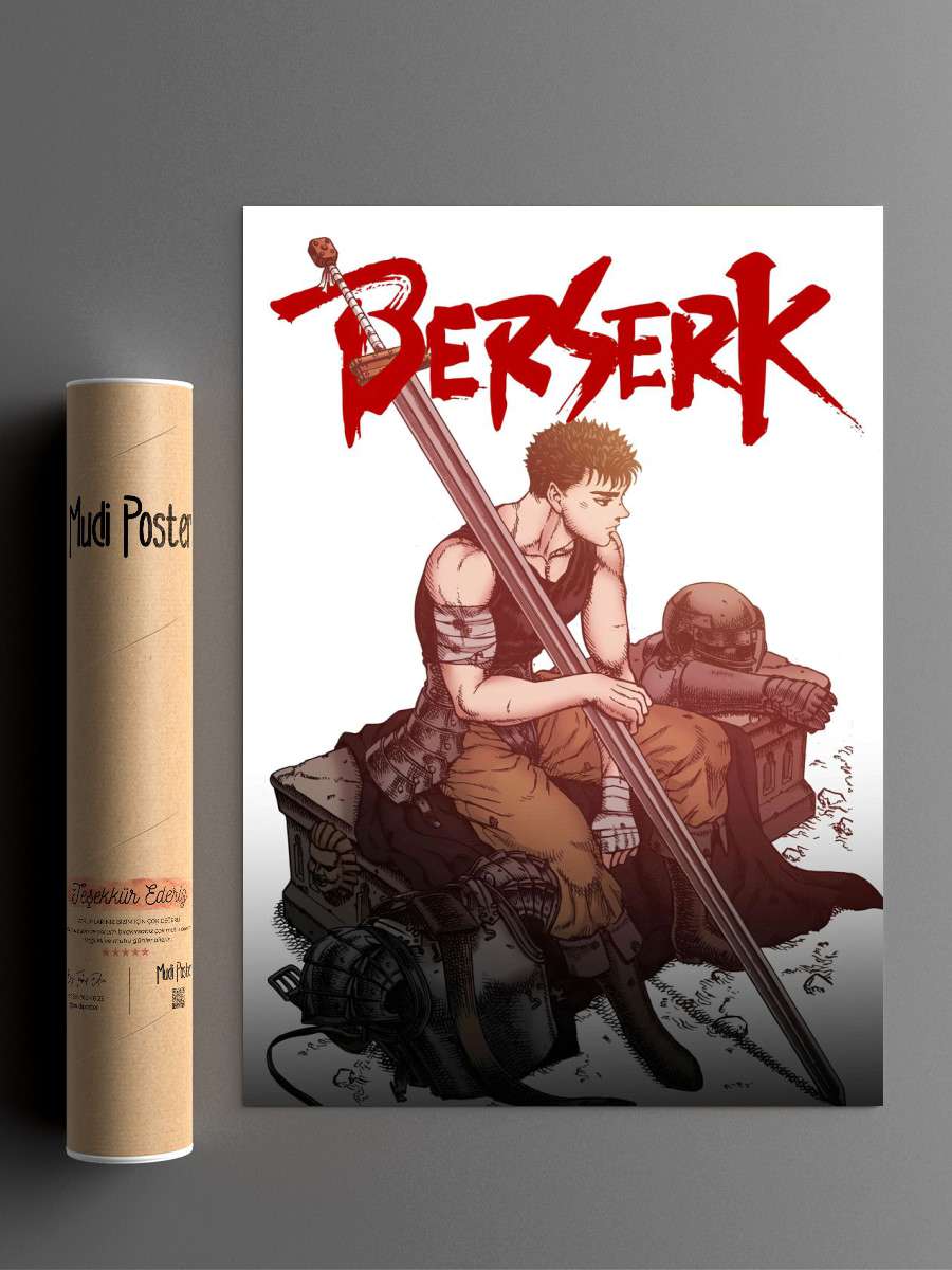 Berserk Guts Anime Poster Çerçevesiz Yüksek Kalite Anime Duvar Poster