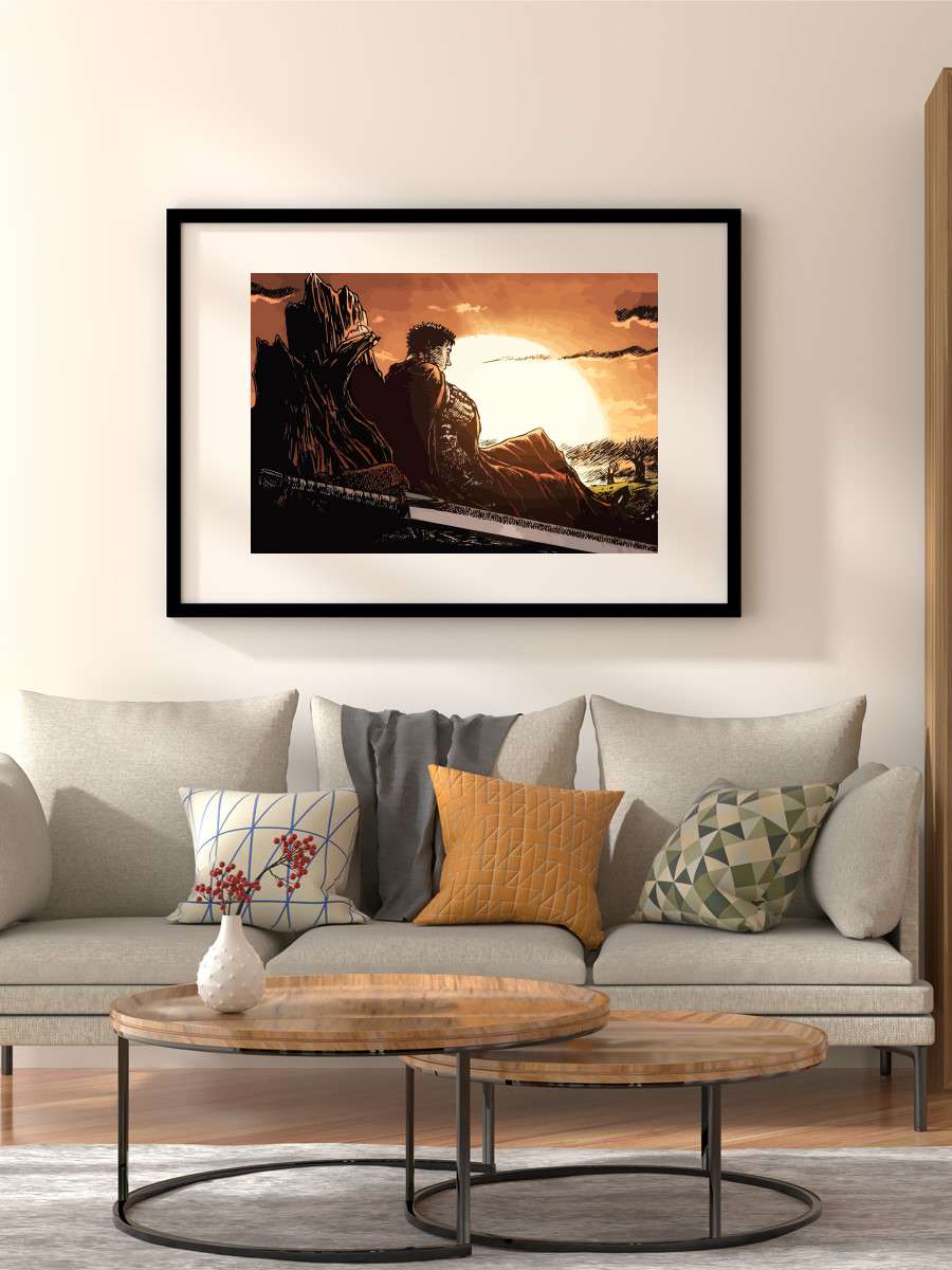 Berserk Guts Anime Poster Çerçevesiz Yüksek Kalite Anime Duvar Poster