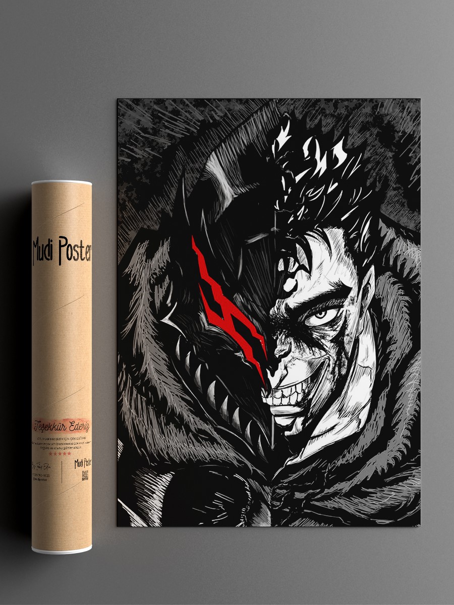 Berserk in Guts Anime Poster Çerçevesiz Yüksek Kalite Anime Duvar Poster
